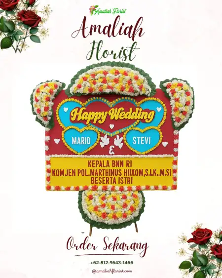 Papan Bunga Pernikahan Air Rami